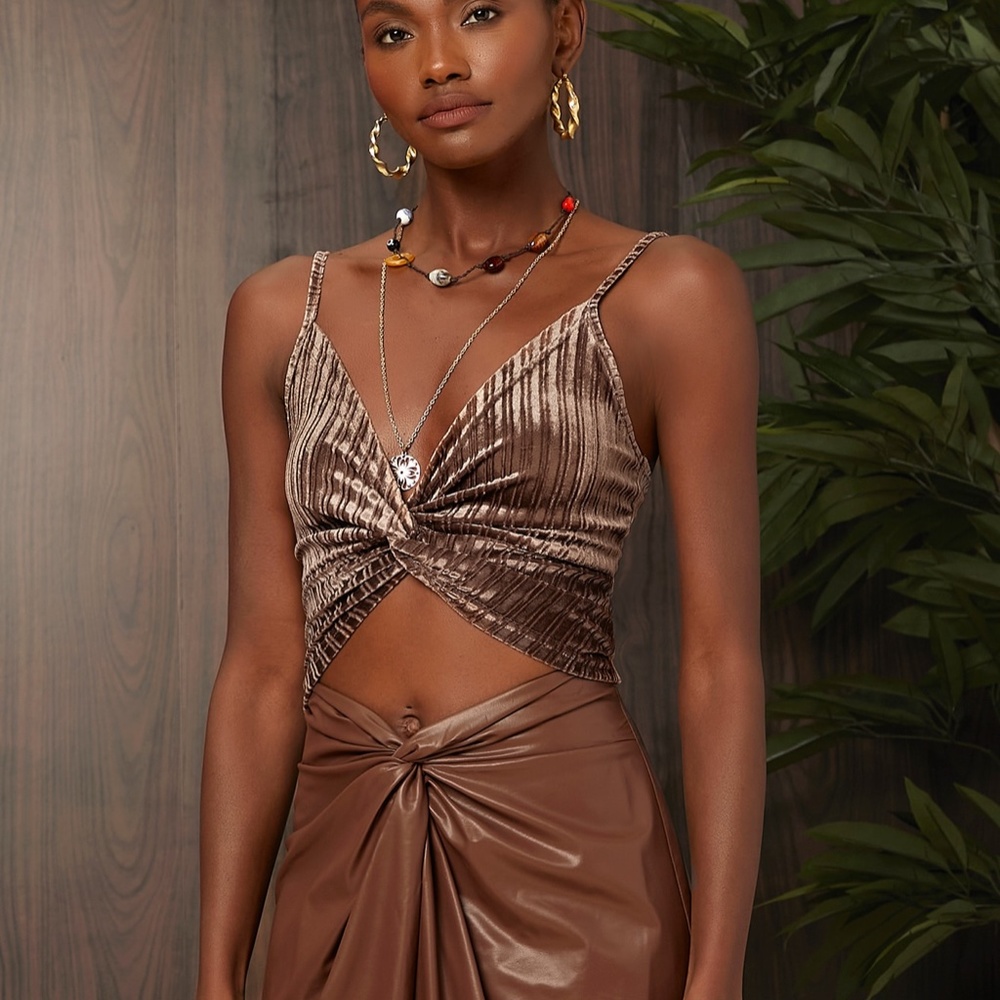 Bronze Velvet Cami Top